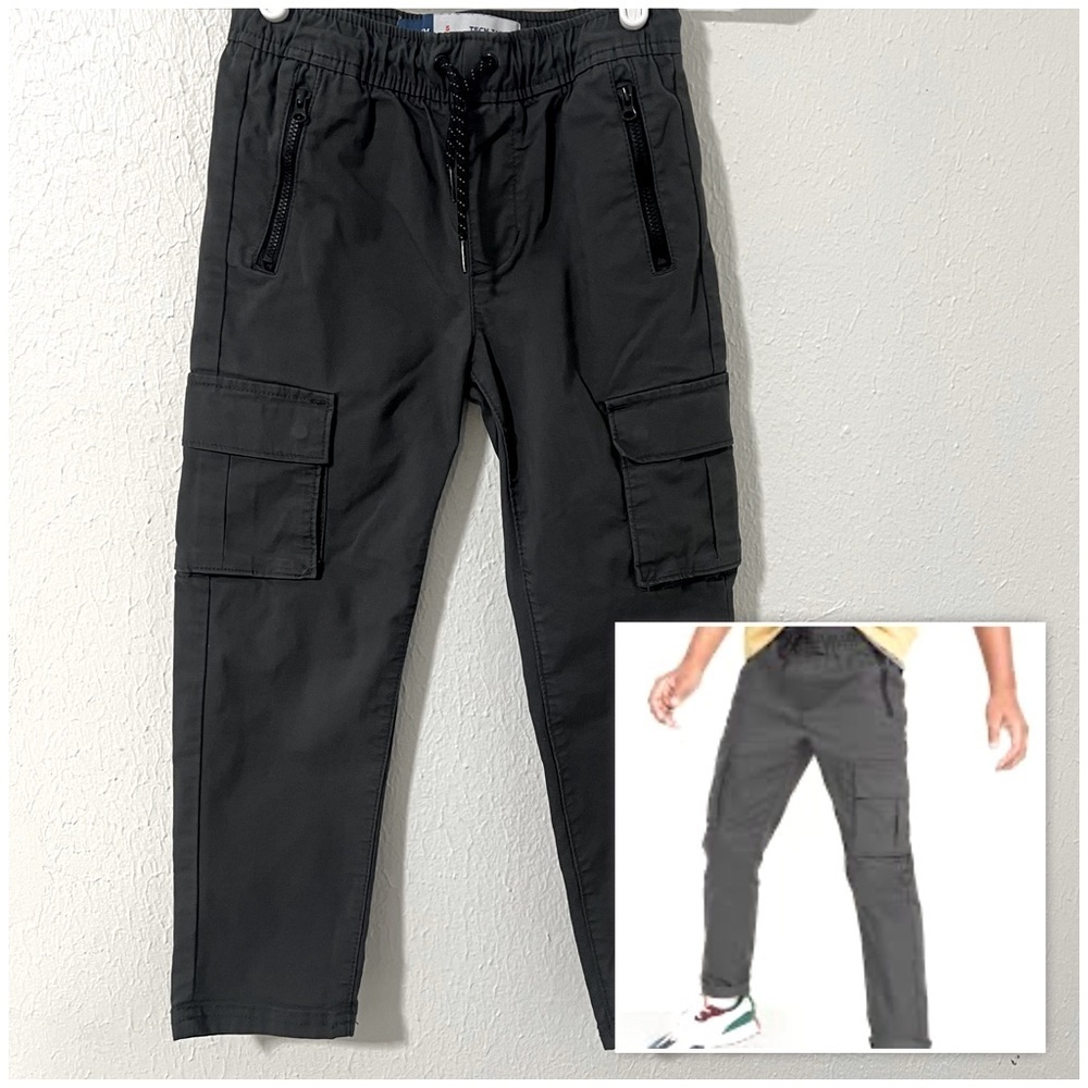 Old Navy Boys Size Small (6-7) Dark Gray Built-In Flex Tech Tapered Cargo Pants